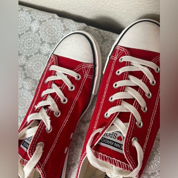 Jenn Ardor~JA Sports~Casual~Red~Canvas~Lace-Up~Low Top~Walking~Sneaker~Size 10 - Picture 7 of 14